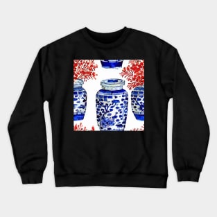 Corals in chinoiserie jars Crewneck Sweatshirt